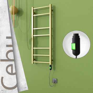 Radiva - Cebu Elektrikli Paslanmaz Çelik Havlupan 400x1050 Satine Altın (On/Off Düğmeli) 200W