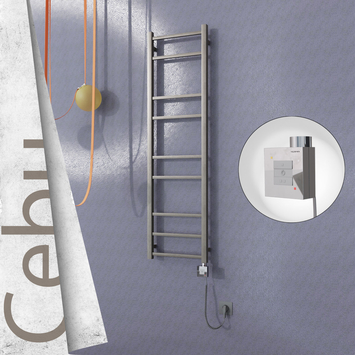 Radiva - Cebu Elektrikli Paslanmaz Çelik Havlupan 400x1395 Satin Polisaj (KTX1 Termostat) 200W Spiral Kablolu