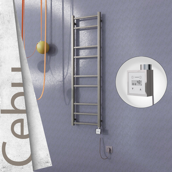 Radiva - Cebu Elektrikli Paslanmaz Çelik Havlupan 400x1395 Satin Polisaj (KTX3 Termostat) 200W Spiral Kablolu
