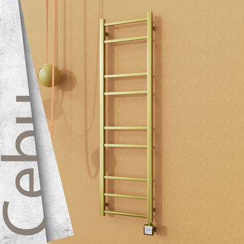  - CEBU Elektrikli Paslanmaz Çelik Havlupan 400x1395 Satine Altın (KTX3 Termostat) 200W