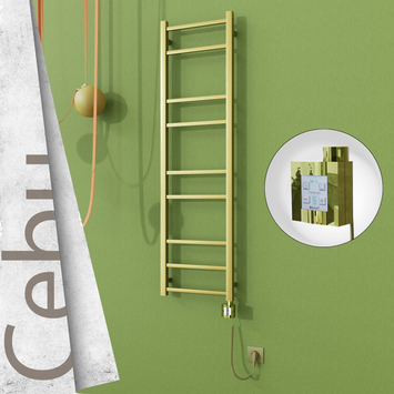 - CEBU Elektrikli Paslanmaz Çelik Havlupan 400x1395 Satine Altın (KTX4 Termostat) 200W Spiral Kablolu  - CEBU Elektrikli Paslanmaz Çelik Havlupan 400x1395 Satine Altın (KTX4 Termostat) 200W Spiral Kablolu