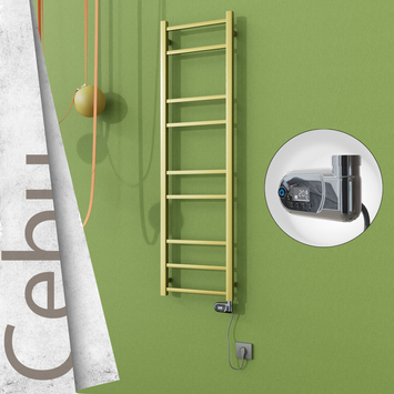  - CEBU Elektrikli Paslanmaz Çelik Havlupan 400x1395 Satine Altın (Thesis Termostat) 200W