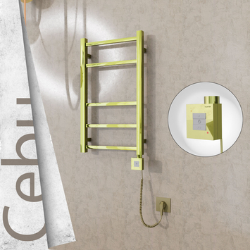  - CEBU Elektrikli Paslanmaz Çelik Havlupan 400x705 Altın (KTX1 Termostat) 200W Spiral Kablolu