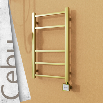  - CEBU Elektrikli Paslanmaz Çelik Havlupan 400x705 Satine Altın (KTX3 Termostat) 200W