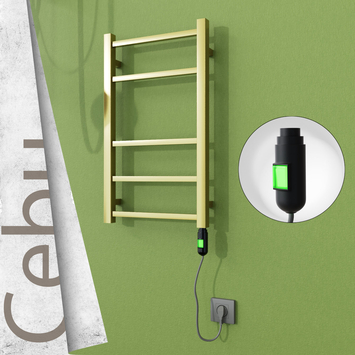 Radiva - Cebu Elektrikli Paslanmaz Çelik Havlupan 400x705 Satine Altın (On/Off Düğmeli) 200W