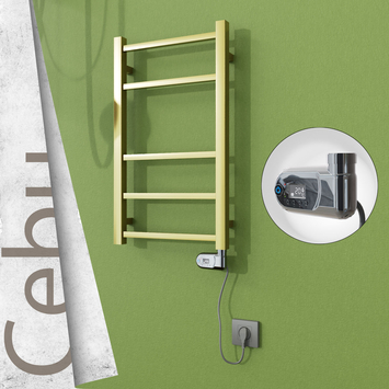  - CEBU Elektrikli Paslanmaz Çelik Havlupan 400x705 Satine Altın (Thesis Termostat) 200W