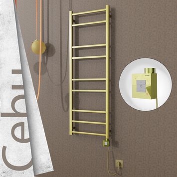 - CEBU Elektrikli Paslanmaz Çelik Havlupan 500x1395 Satine Altın (KTX1 Termostat) 300W Spiral Kablolu  - CEBU Elektrikli Paslanmaz Çelik Havlupan 500x1395 Satine Altın (KTX1 Termostat) 300W Spiral Kablolu