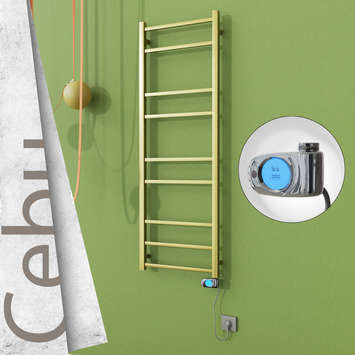  - CEBU Elektrikli Paslanmaz Çelik Havlupan 500x1395 Satine Altın (Musa Termostat) 300W