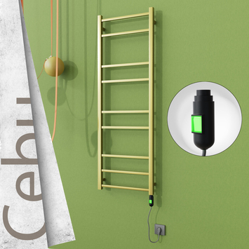 Radiva - Cebu Elektrikli Paslanmaz Çelik Havlupan 500x1395 Satine Altın (On/Off Düğmeli) 300W