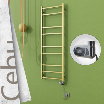  - CEBU Elektrikli Paslanmaz Çelik Havlupan 500x1395 Satine Altın (Thesis Termostat) 300W