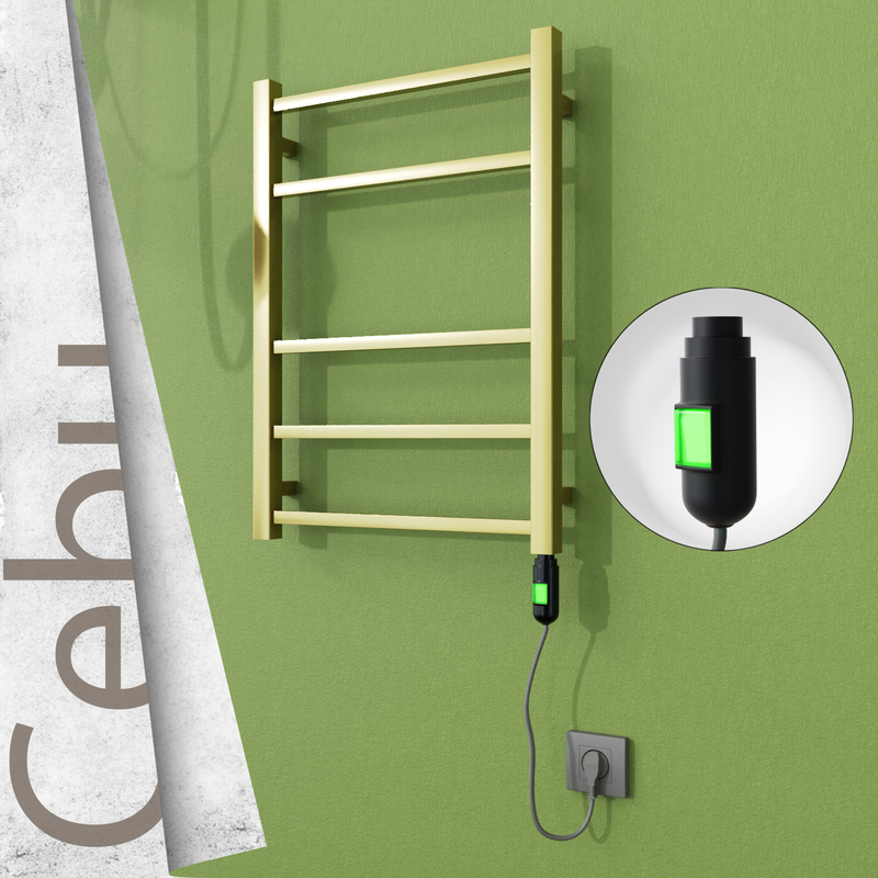 CEBU Elektrikli Paslanmaz Çelik Havlupan 500x705 Satine Altın (On/Off Düğmeli) 200W