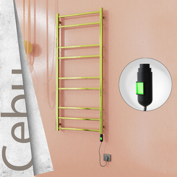 Radiva - Cebu Elektrikli Paslanmaz Çelik Havlupan 600x1395 Altın (On/Off Düğmeli) 300W