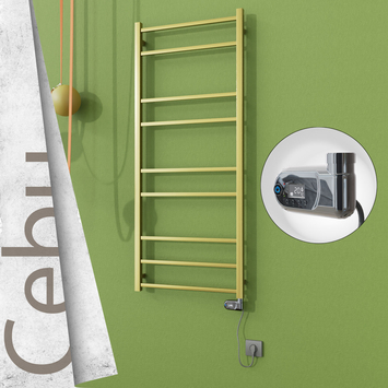 - CEBU Elektrikli Paslanmaz Çelik Havlupan 600x1395 Satine Altın (Thesis Termostat) 300W  - CEBU Elektrikli Paslanmaz Çelik Havlupan 600x1395 Satine Altın (Thesis Termostat) 300W