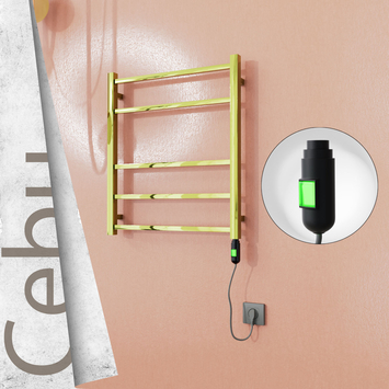  - CEBU Elektrikli Paslanmaz Çelik Havlupan 600x705 Altın (On/Off Düğmeli) 200W