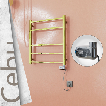  - CEBU Elektrikli Paslanmaz Çelik Havlupan 600x705 Altın (Thesis Termostat) 200W