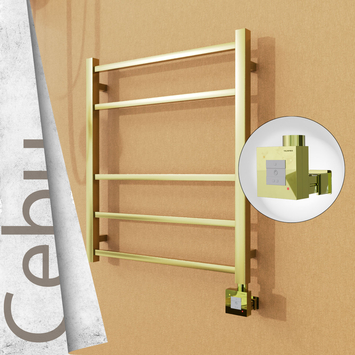  - CEBU Elektrikli Paslanmaz Çelik Havlupan 600x705 Satine Altın (KTX1 Termostat) 200W