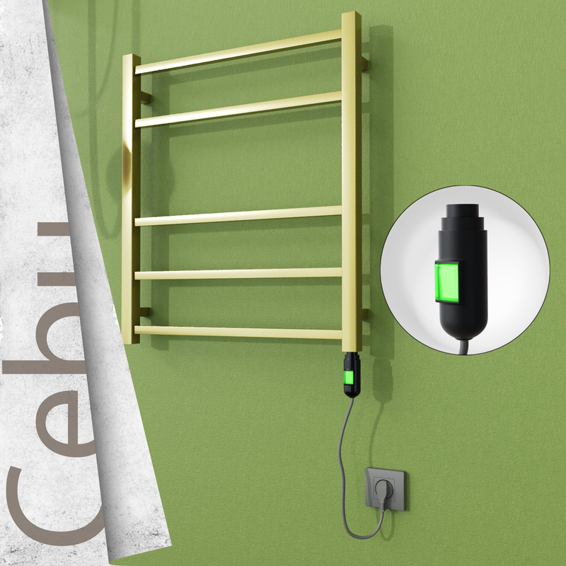 CEBU Elektrikli Paslanmaz Çelik Havlupan 600x705 Satine Altın (On/Off Düğmeli) 200W