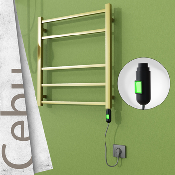 Radiva - Cebu Elektrikli Paslanmaz Çelik Havlupan 600x705 Satine Altın (On/Off Düğmeli) 200W