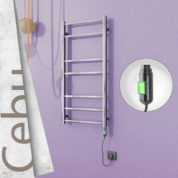  - Cebu Stainless Steel Electric Towel Warmer 500x1050 Polished Finish (On/Off) 200 W