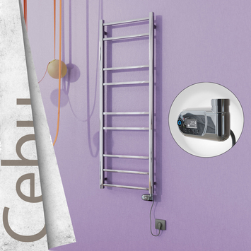 - Cebu Stainless Steel Electric Towel Warmer 500x1395 Polished Finish (Thesis Thermostat) 200 W  - Cebu Stainless Steel Electric Towel Warmer 500x1395 Polished Finish (Thesis Thermostat) 200 W