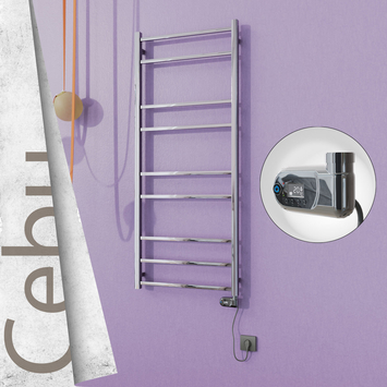 - Cebu Stainless Steel Electric Towel Warmer 600x1395 Polished Finish (Thesis Thermostat) 200 W  - Cebu Stainless Steel Electric Towel Warmer 600x1395 Polished Finish (Thesis Thermostat) 200 W