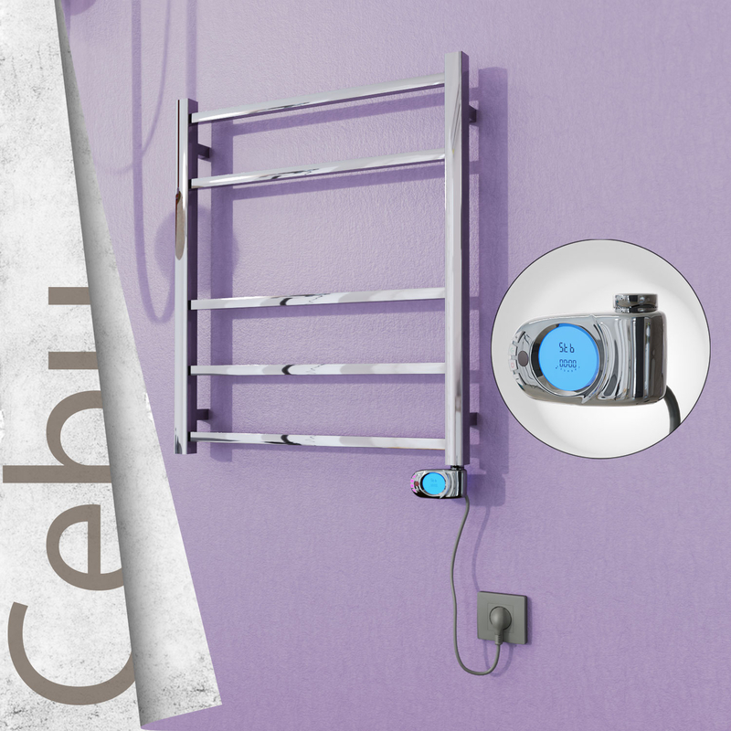 Cebu Stainless Steel Electric Towel Warmer 600x705 Polished Finish (Musa Thermostat) 200 W