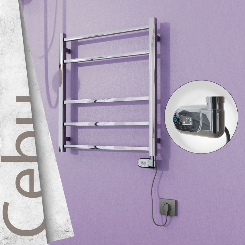 Cebu Stainless Steel Electric Towel Warmer 600x705 Polished Finish (Thesis Thermostat) 200 W
