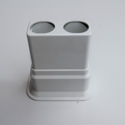 Double Radiator Tube Hiding Sleeve Wide Movable Locked Plastic White - Thumbnail