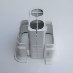 Double Radiator Tube Hiding Sleeve Wide Movable Locked Plastic White - Thumbnail