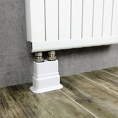 Double Radiator Tube Hiding Sleeve Wide Movable Locked Plastic White