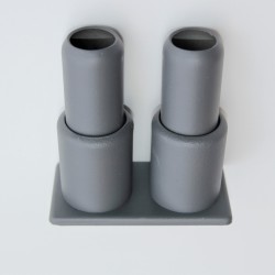 Double Radiator Tube Hiding Sleeve Stringed Plastic Anthracite - Thumbnail