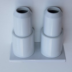Double Radiator Tube Hiding Sleeve Stringed Plastic White - Thumbnail