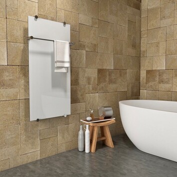 Radiva - Crystal Electric Glass Towel Warmer 1010x1030 White 1000 Watt