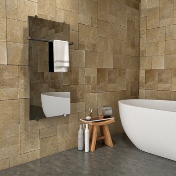 Radiva - Crystal Electric Glass Towel Warmer 560x1030 Mirror 500 Watt