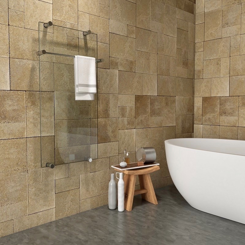 Crystal Electric Glass Towel Warmer 560x1030 Clear 500 Watt