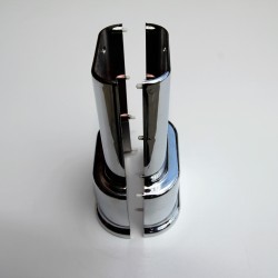 Double Radiator Tube Hiding Sleeve Plug-In Plastic Chrome 160mm - Thumbnail