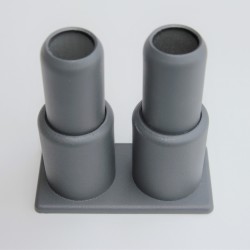 Double Radiator Tube Hiding Sleeve Stringed Plastic Anthracite - Thumbnail