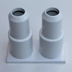 Double Radiator Tube Hiding Sleeve Stringed Plastic Blanc - Thumbnail