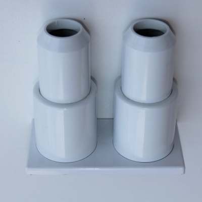 Double Radiator Tube Hiding Sleeve Stringed Plastic Blanc