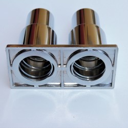 Double Radiator Tube Hiding Sleeve Stringed Plastic Chrome - Thumbnail
