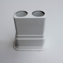 Double Radiator Tube Hiding Sleeve Wide Movable Locked Plastic Blanc - Thumbnail