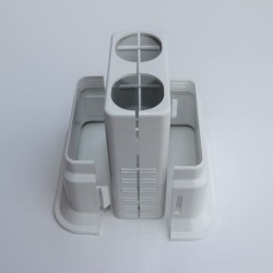 Double Radiator Tube Hiding Sleeve Wide Movable Locked Plastic Blanc - Thumbnail