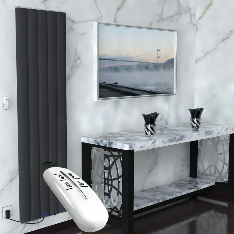 Electric Aluminium Radiator 1000 Watt 1800x500 Anthracite With Remote Control