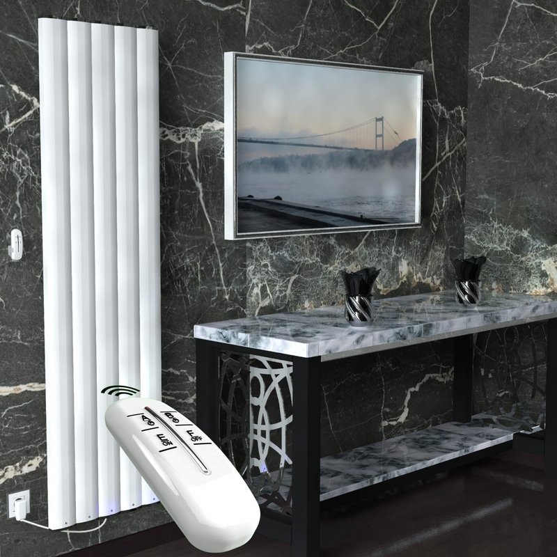 Electric Aluminium Radiator 1000 Watt 1800x500 White With Remote Control