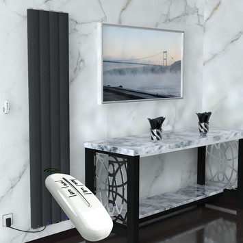 Radiva - Radiateur électrique en aluminium 1800x400 Anthracite 800W Télécommande