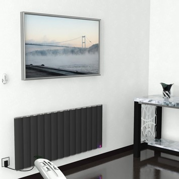 Radiva - Elektrikli Alüminyum Radyatör 1400 Watt 600x1400 Antrasit Uzaktan Kumandalı