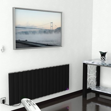Radiva - Elektrikli Alüminyum Radyatör 1600 Watt 600x1600 Siyah Uzaktan Kumandalı