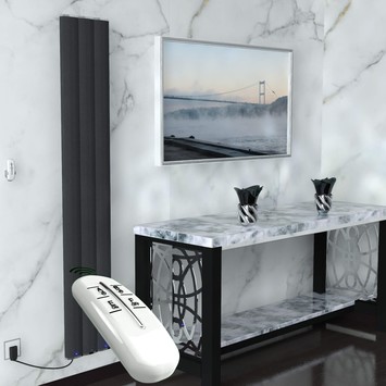 Radiva - Elektrikli Alüminyum Radyatör 600 Watt 1800x300 Antrasit Uzaktan Kumandalı