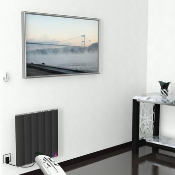 Radiva - Elektrikli Alüminyum Radyatör 600 Watt 600x600 Antrasit Uzaktan Kumandalı