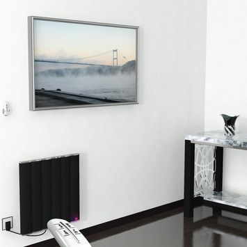 Radiva - Elektrikli Alüminyum Radyatör 600 Watt 600x600 Siyah Uzaktan Kumandalı